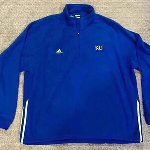 Kansas Jayhawks Adidas  ClimaWarm 1/4 Zip Fleece pullover size XL color Blue
